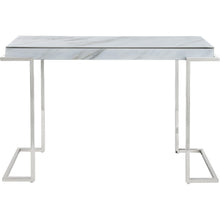 Load image into Gallery viewer, Genuine Marble Sled Console Table - White And Silver