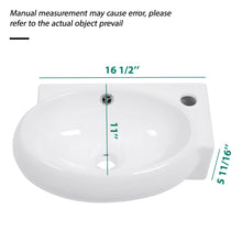 Load image into Gallery viewer, Modern Aesthetic Rectangle Wall Mount Bathroom Sink With Single Faucet Hole