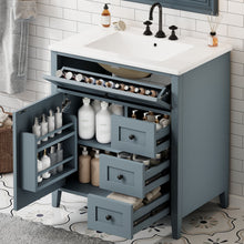 Load image into Gallery viewer, Bathroom Vanity With Sink, 3 Drawers And Adjustable Shelf