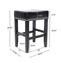 Load image into Gallery viewer, Soltique - Backless Dining Counter Stool With Nailhead Trim (Set of 2)