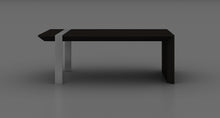Load image into Gallery viewer, 48" Wood And Stainless Steel Distressed Sled Coffee Table - Espresso