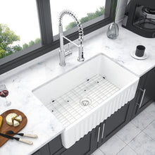 Load image into Gallery viewer, Elegant Farmhouse Apron Front Ceramic Single Bowl, Kitchen Basin