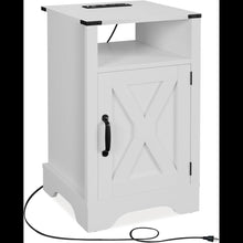 Load image into Gallery viewer, Farmhouse Nightstand, Charging Station & Storage