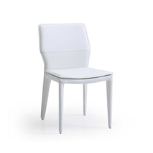 Load image into Gallery viewer, Slipcovered Upholstered Faux Leather Dining Side Chairs (Set of 2) - White