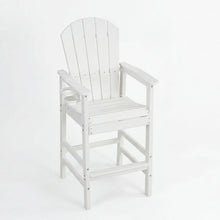 Load image into Gallery viewer, Outdoor Bar Height Adirondack Patio Chair With Cup Holder And Armrests All Weather UV Resistant - White