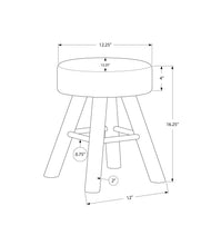 Load image into Gallery viewer, Ottoman, Pouf, Footrest, Foot Stool, Round, Natural Wood Legs, Contemporary, Modern
