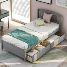 Load image into Gallery viewer, Platform Storage Bed Wood Bed Frame With Two Drawers And Headboard