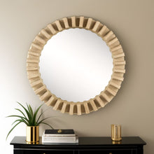 Load image into Gallery viewer, 35" Round Natural Frame Wall Mirror - Brown