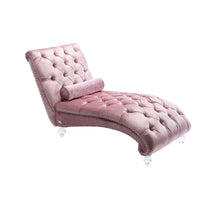 Load image into Gallery viewer, Velvet Chaise Lounge Indoor, Button Tufted Upholstered Chaise Lounge Chair With Pillow
