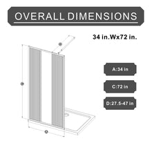 Load image into Gallery viewer, Shower Door With Center Mirror And Fluted Panels