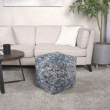 Load image into Gallery viewer, Anita - Square Pouf Ottoman And Floor Cushion - Blue