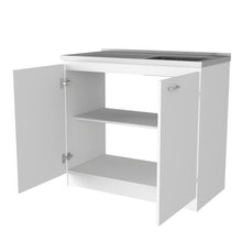 Load image into Gallery viewer, Stainless Steel Accent Cabinet With Two Shelves - White