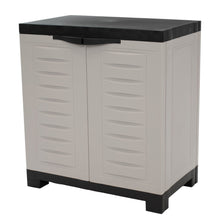 Load image into Gallery viewer, 26" Heavy Duty Plastic Two Door Utility Cabinet - Black / Gray