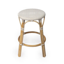 Load image into Gallery viewer, Rattan Backless Counter Height Bar Chair - White And Natural