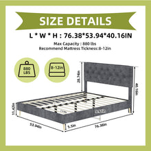 Load image into Gallery viewer, Upholstered Bed With Tufted Headboard
