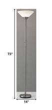 Load image into Gallery viewer, Torchiere Floor Lamp With White Cone Shade - Silver