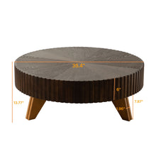 Load image into Gallery viewer, Round Retro Coffee With Solid Wood Legs