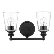 Load image into Gallery viewer, Two Light Glass Shade Wall Sconce - Matte Black