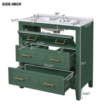 Load image into Gallery viewer, Retro Bathroom Vanity With Sink Combo, Free Standing Single Set With 3 Drawers