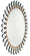 Load image into Gallery viewer, 43" Round Glass Framed Accent Mirror - Gold