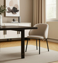 Load image into Gallery viewer, Upholstered Fabric Metal Dining Side Chair - Cream / Black