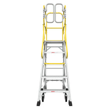 Load image into Gallery viewer, Heavy Duty Aluminum Rolling Platform Ladder With Steps, 375Lbs Capacity
