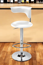 Load image into Gallery viewer, Faux Leather And Metal Low Back Adjustable Height Bar Chair (555041) - White And Silver