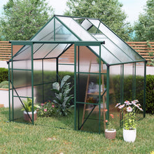 Load image into Gallery viewer, Double Door Polycarbonate house Raised Base And Anchor Aluminum Heavy Duty Walk In houses For Outdoor Backyard In All Season