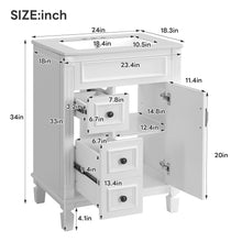 Load image into Gallery viewer, Bathroom Vanity With Sink, Compact Cabinet & 2 Drawers And Adjustable Shelf