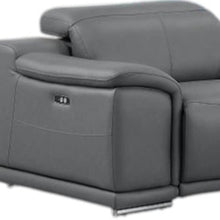 Load image into Gallery viewer, Leather Modular L Shaped Seven Piece Corner Sectional With Console - Battleship Gray