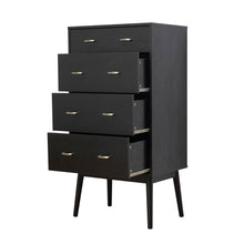 Load image into Gallery viewer, Wilbur - Faux Wood And Rubberwood 4 Drawer Dresser - Black
