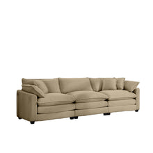 Load image into Gallery viewer, Mid-Century Modern 3 Seater Sectional Sofa With Arm And Throw Pillows