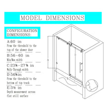 Load image into Gallery viewer, Frameless Single Sliding Soft Close Shower Doors, 5/16" Sgcc Tempered Glass