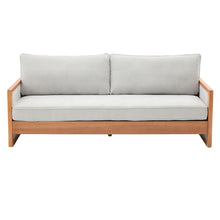 Load image into Gallery viewer, Modern 3 Seater Sofa With Wood Armrests