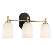 Load image into Gallery viewer, Meadows - 3 Lights Vanity Brush Bathroom Wall Light For Bathroom Over Mirror - Black / Gold / White