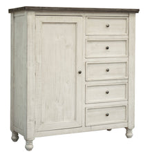 Load image into Gallery viewer, Solid Wood Five Drawer Gentlemans Chest - Gray / Ivory
