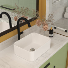 Load image into Gallery viewer, Sleek Ceramic Rectangular Vessel Bathroom Sink