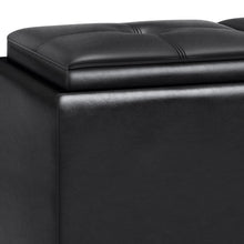 Load image into Gallery viewer, Avalon - Tray Storage Ottoman With Lift Up Lids - Midnight Black