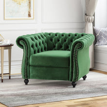 Load image into Gallery viewer, Nexuson - Upholstered Chesterfield Chair With Deep Tufted And Nailhead Trim
