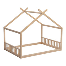 Load image into Gallery viewer, Montessori Style House Bed For Kids, Floor Bed Frame With Headboard And Footboard