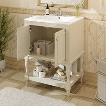 Load image into Gallery viewer, Modern Bathroom Vanity With Sink, Rectangular Cabinet With Open Shelf And Closed Storage