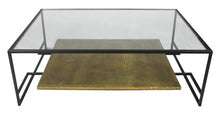 Load image into Gallery viewer, Modern Glass Coffee Table - Black And Gold