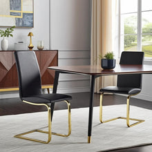 Load image into Gallery viewer, Upholstered Leather Dining Room Side Chairs (Set of 2) - Black