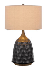 Load image into Gallery viewer, Metal Table Lamp With Brown Drum Shade - Gray