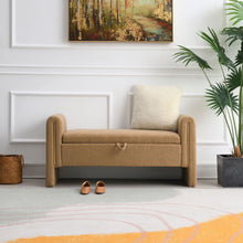 Load image into Gallery viewer, Modern Teddy Upholstered Large Bed End Bench With Arms And Storage