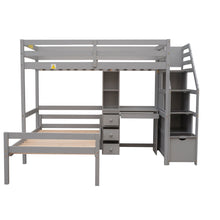 Load image into Gallery viewer, Loft Bed With Stand Alone Bed, Storage Staircase, Desk, Shelves, And Drawers