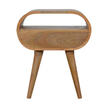 Load image into Gallery viewer, 21" Solid Wood Oval One Drawer Nightstand - Natural