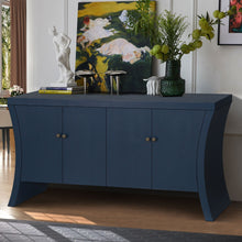 Load image into Gallery viewer, Refined Industrial 4 Door Credenza With Arc Legs & Bronze Clasps