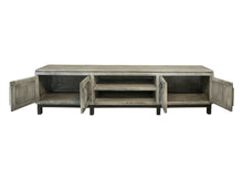 Load image into Gallery viewer, Solid Wood Cabinet Enclosed Storage Distressed TV Stand - White