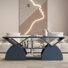 Load image into Gallery viewer, Geometric Engineered Coffee Table With Rounded Corners With Open Shelves
